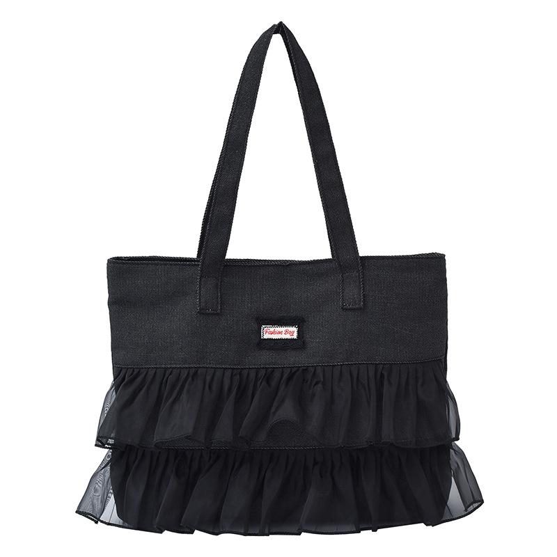 

Fashion lace denim bag new spring and summer handbag women s texture shoulder bag commuter bag