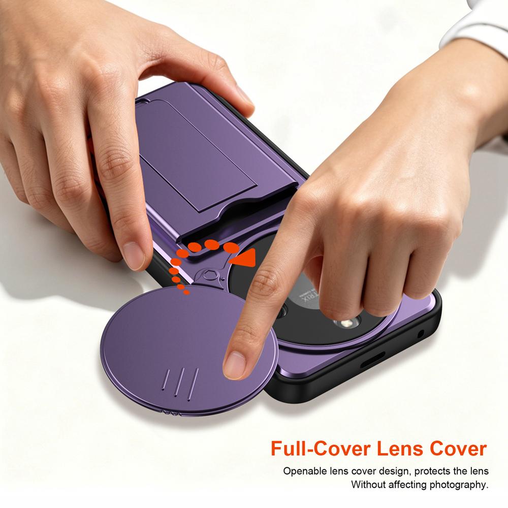 KEYSION Card Slot Holder Bag Phone Case for HONOR X9d 5G Slide Camera Protection Kickstand Shockproof Cover for Magic 8 Lite 5G