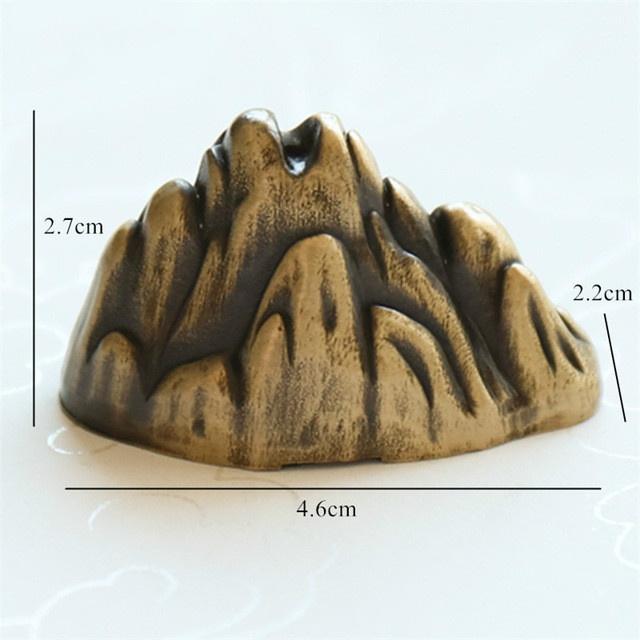 New Pure Copper Incense Burner Teahouse Ornaments Mini Mountain Incense Stick Holder Creative Aromatherapy Censer Home Office Decor