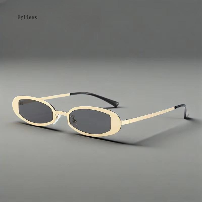 New Neutral Retro Sunscreen Sunglasses Fashion Small Frame Cat Eye Metal Travel Sunglasses UV400 Designer Gafas De Sol
