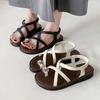 Beautiful flat Roman sandals women's 2025 new summer wear with skirt casual sports cover toe beach shoes