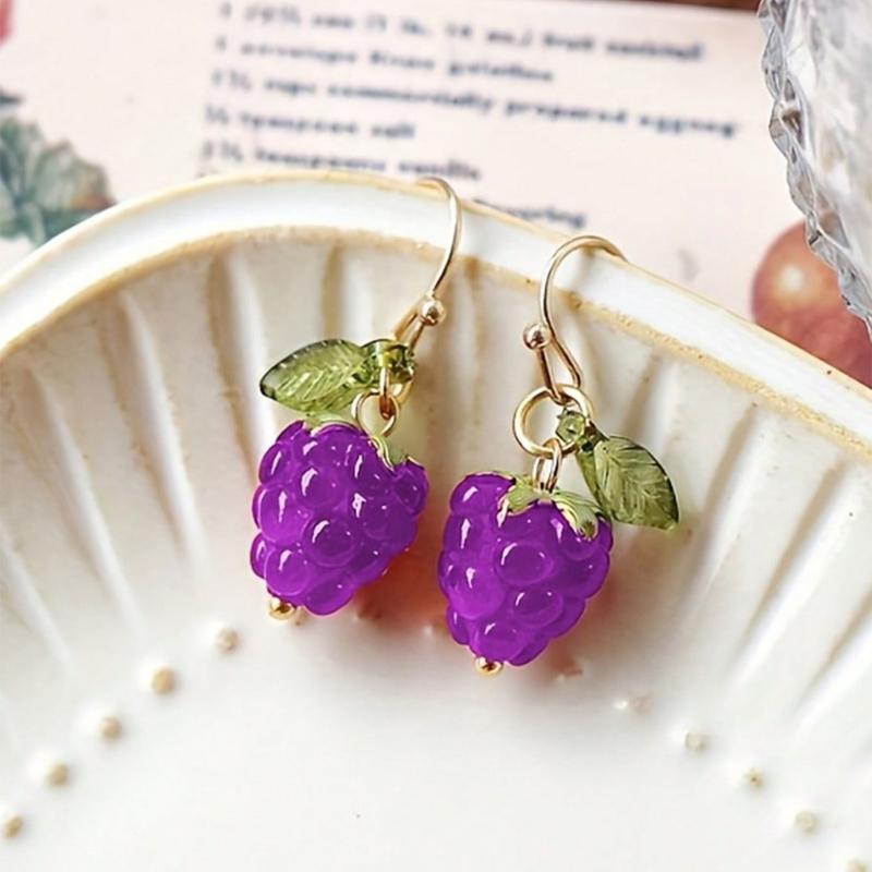 1 Pair Red Raspberries/Strawberry Tassel Earrings For Women, Fresh And Sweet, Fashionable And Luxury Versatile