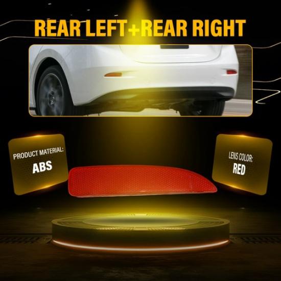 Car Bumper Reflectors Light Lamp Housing Pair Set Red For 2006-2018 Mazda 3 5 6