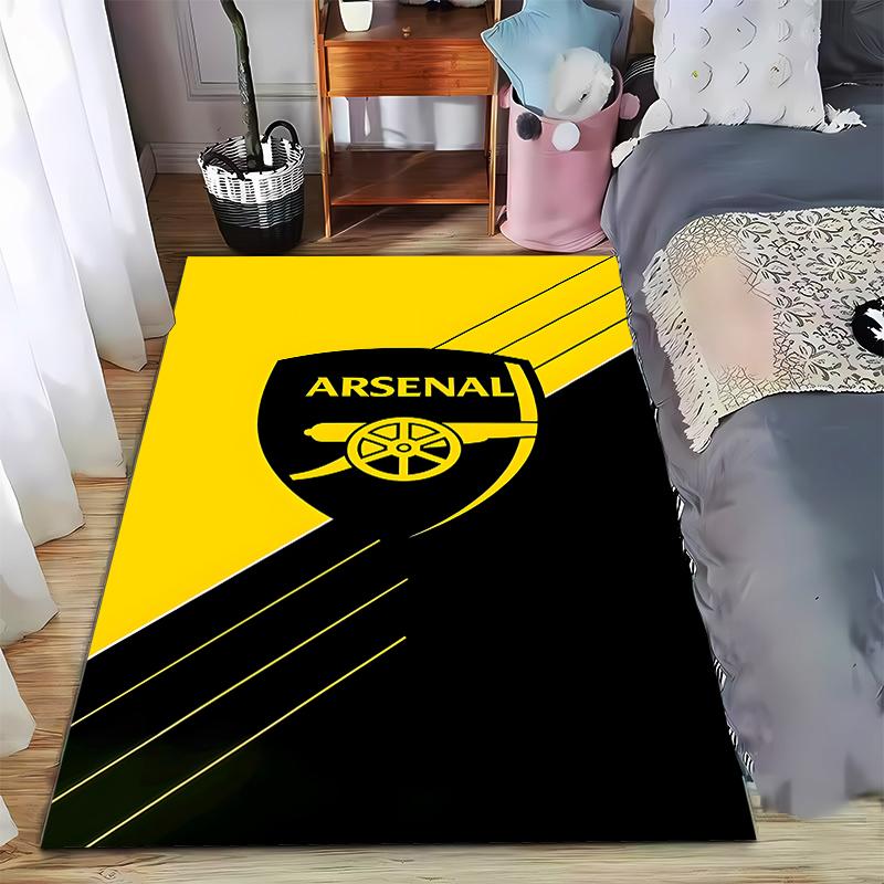 "Arsenal Logo Carpet, Yellow and Black Design for Living Room Decor" Suitable for use as an anti-slip for living room bedroom sofas