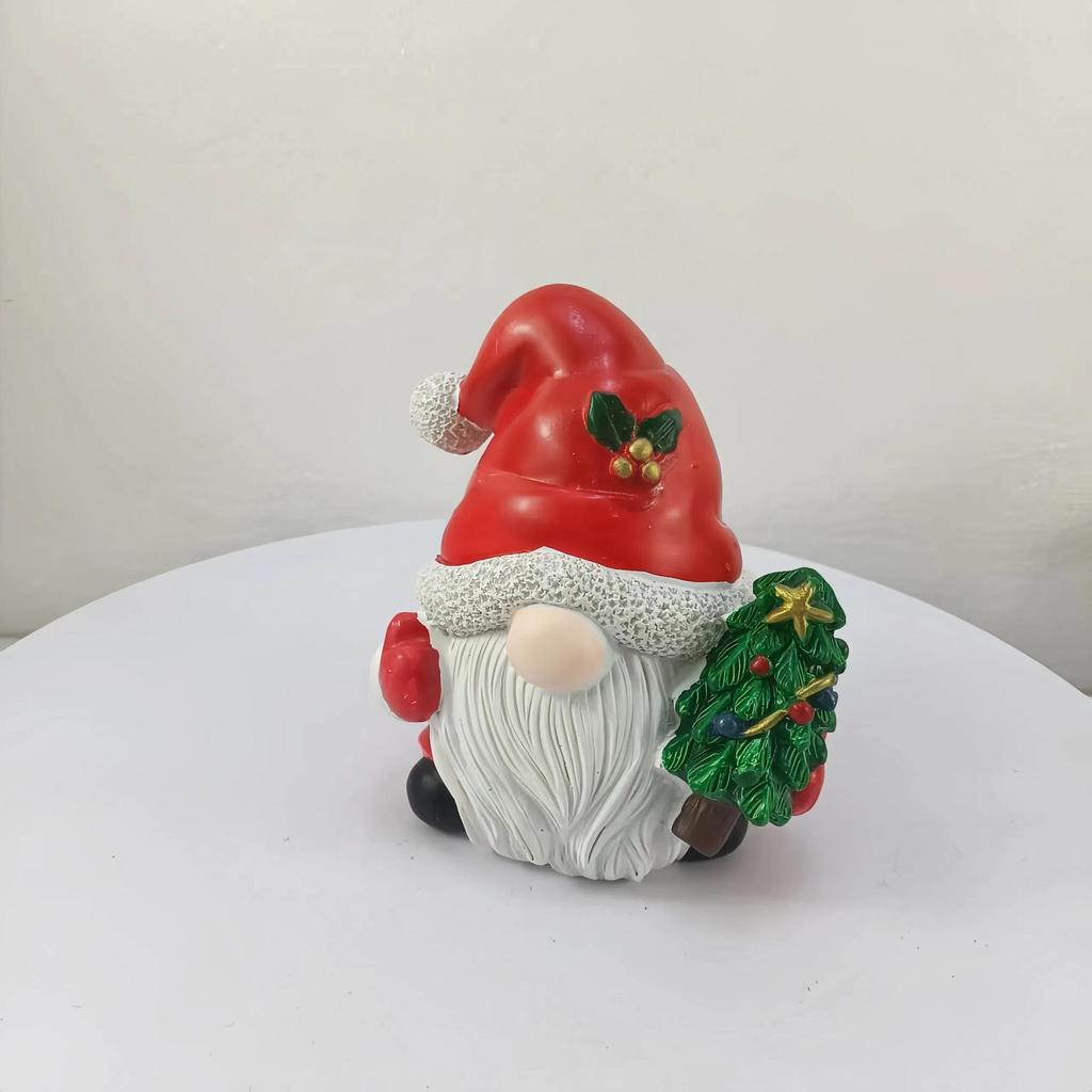 Santa Claus with Gifts Resin Christmas Decoration for Desktop or Living Room