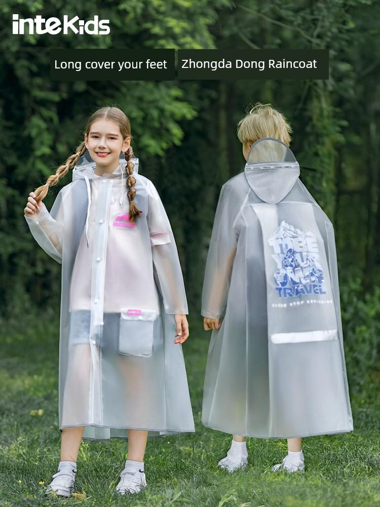 Children's Raincoat for Boys and Girls, New Full-Body Waterproof Poncho for Older Children, Specially Designed for School, with Enlarged Space for