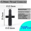 50~10Pcs Garden Water Connector 4/7mm 1/4'' Hose Barb Straight Connectors Micro Irrigation Sprinkler Accessories Watering Tools