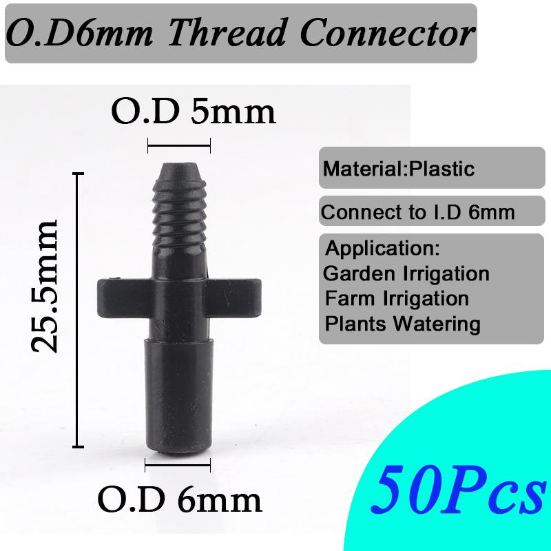 50~10Pcs Garden Water Connector 4/7mm 1/4'' Hose Barb Straight Connectors Micro Irrigation Sprinkler Accessories Watering Tools