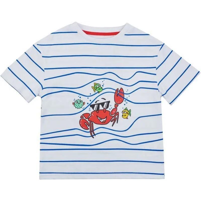 

Летний топ с круглым вырезом и 3D мультяшным принтом, модная повседневная футболка с коротким рукавом для детей и мальчиков 170