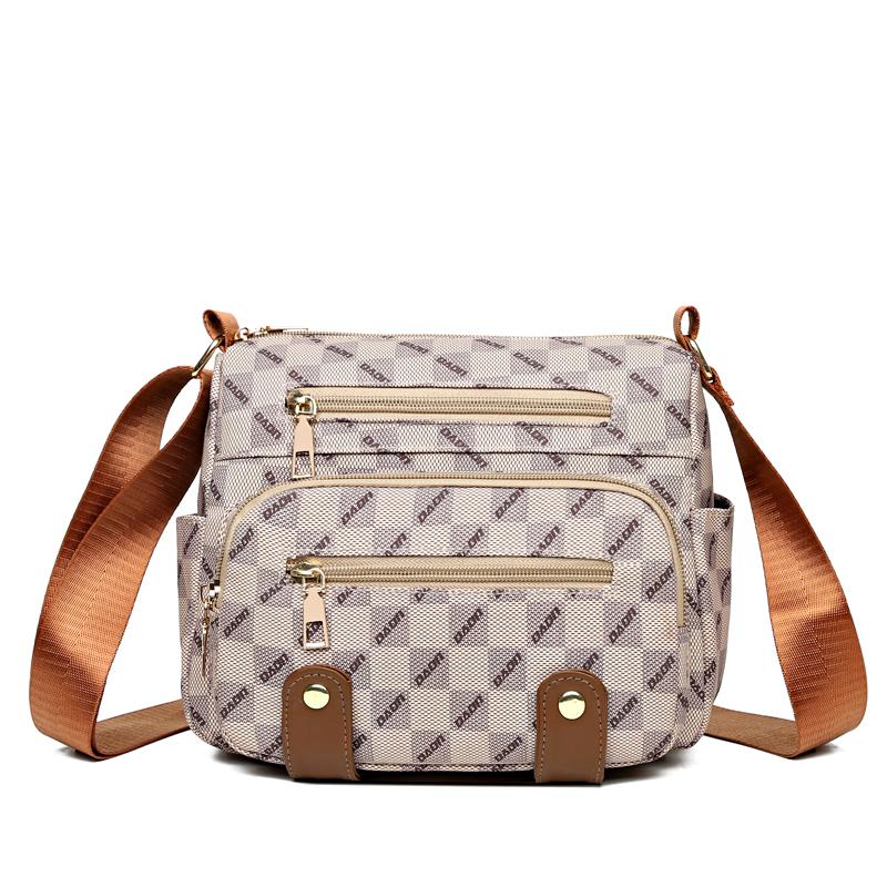 

Сумка с несколькими карманами, женская дорожная сумка на плечо, кожаная женская сумка среднего возраста, сумка через плечо с принтом бежевый