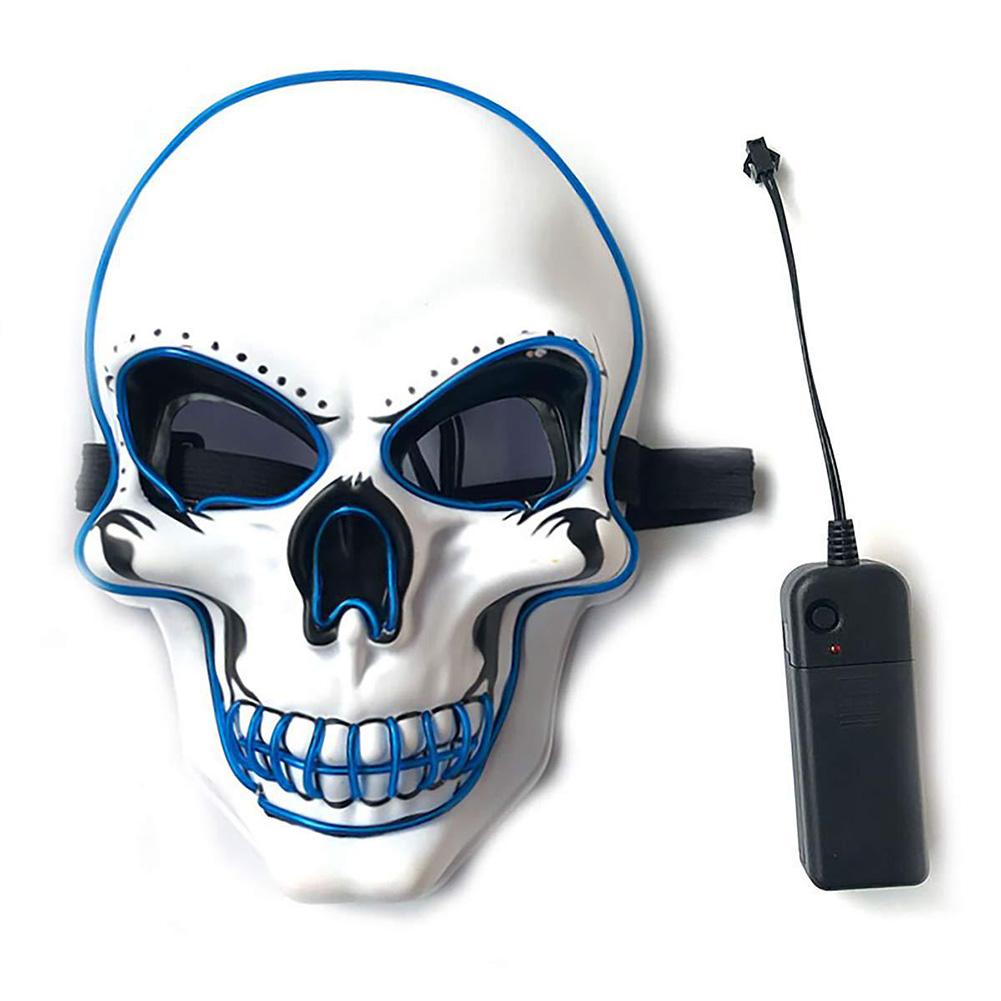 1 Stück Totenkopf LED Maske Maskerade Masken Neon Maske Licht Leuchten im Dunkeln Mascara Horror Maske Leuchtende Maske Halloween Party Maske