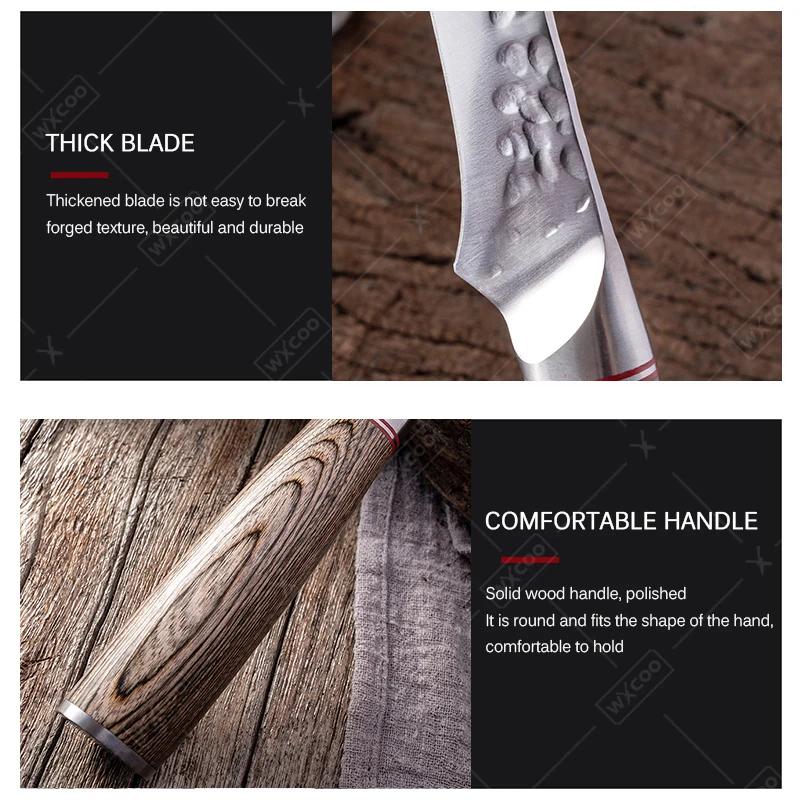 Meat Cleaver Butcher Knife Professional Kitchen Knives Forged Hammer Boning Knife Paring Stainless Steel Slicing Cooking Knives