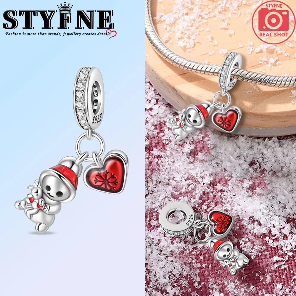 Copper Christmas Penguin Snowman Charm Pendant Beads Fit Original Bracelet For Women Valentine Day Jewelry Gifts