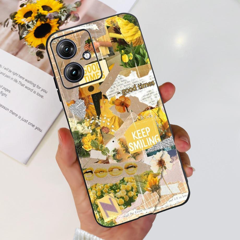 For Motorola Moto G50 5G G51 G52 G53 G54 Back Case Soft Silicone Transparen Bumper With Flower Butterfly Print Phone Coque Capa