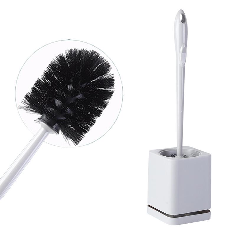 Hanging Household Plastic Long Handle Toilet Brush No Punch Wall Mounted Cleaning Brush with Base Drain Hole Design Toilet Tool