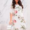 Abito Stampato Chiffon Moda Donna Ampio Girocollo Outfit Estivo