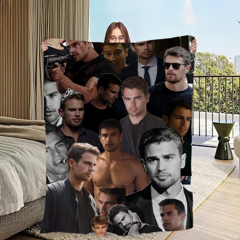 Фото Тео Джеймс Коллаж Плед Мягкий Удобный Плюшевый для Сна Подходит для Гостиной Офиса Спальни День Рождения Дома Подарок Ребенку 30x40in