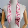 Bow Ties Plaid Scarf Printed Long Ribbon Scarves Retro Long Silk Scarf  Female