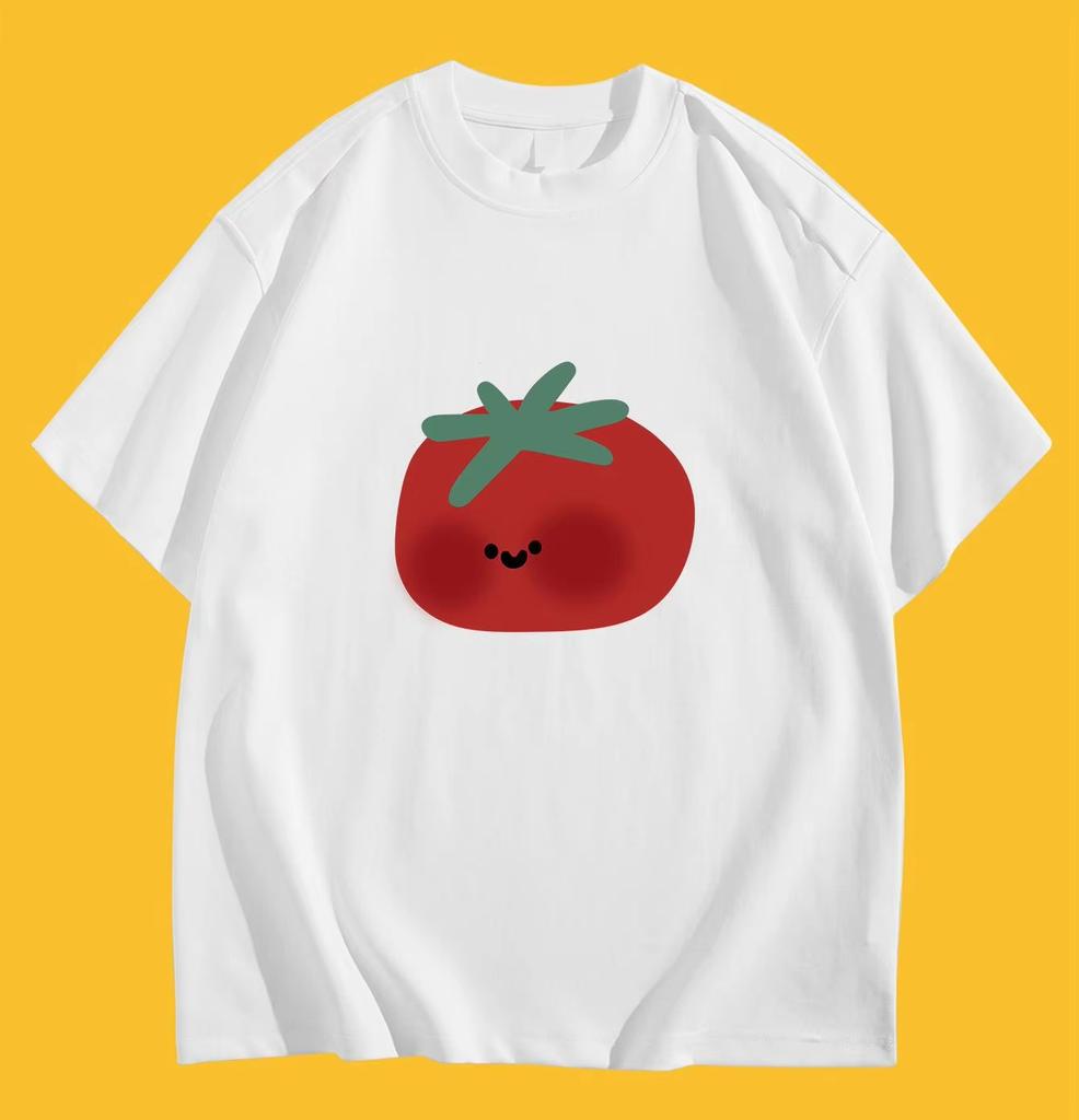 Funny Cute Tomato Tshirt Unisex Unisex Kawaii Vegetable Graphic Tee Summer Fashion Short Sleeve Harajuku Casual Unisex Tops