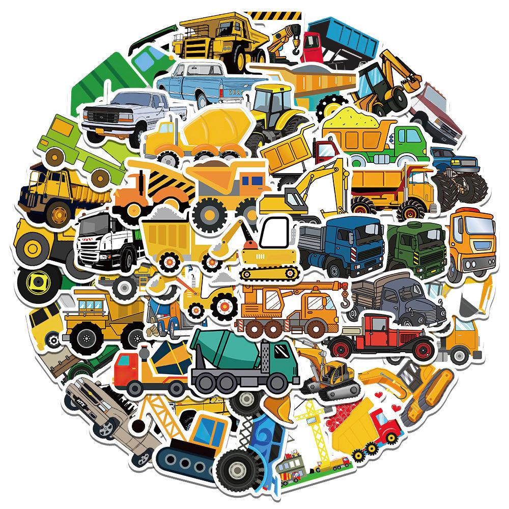 10/30/50pcs Funny Cartoon Transport Vehicle Truck Stickers Decal DIY Motorcycle Suitcase Helmet Laptop Cute Graffiti Sticker Toy