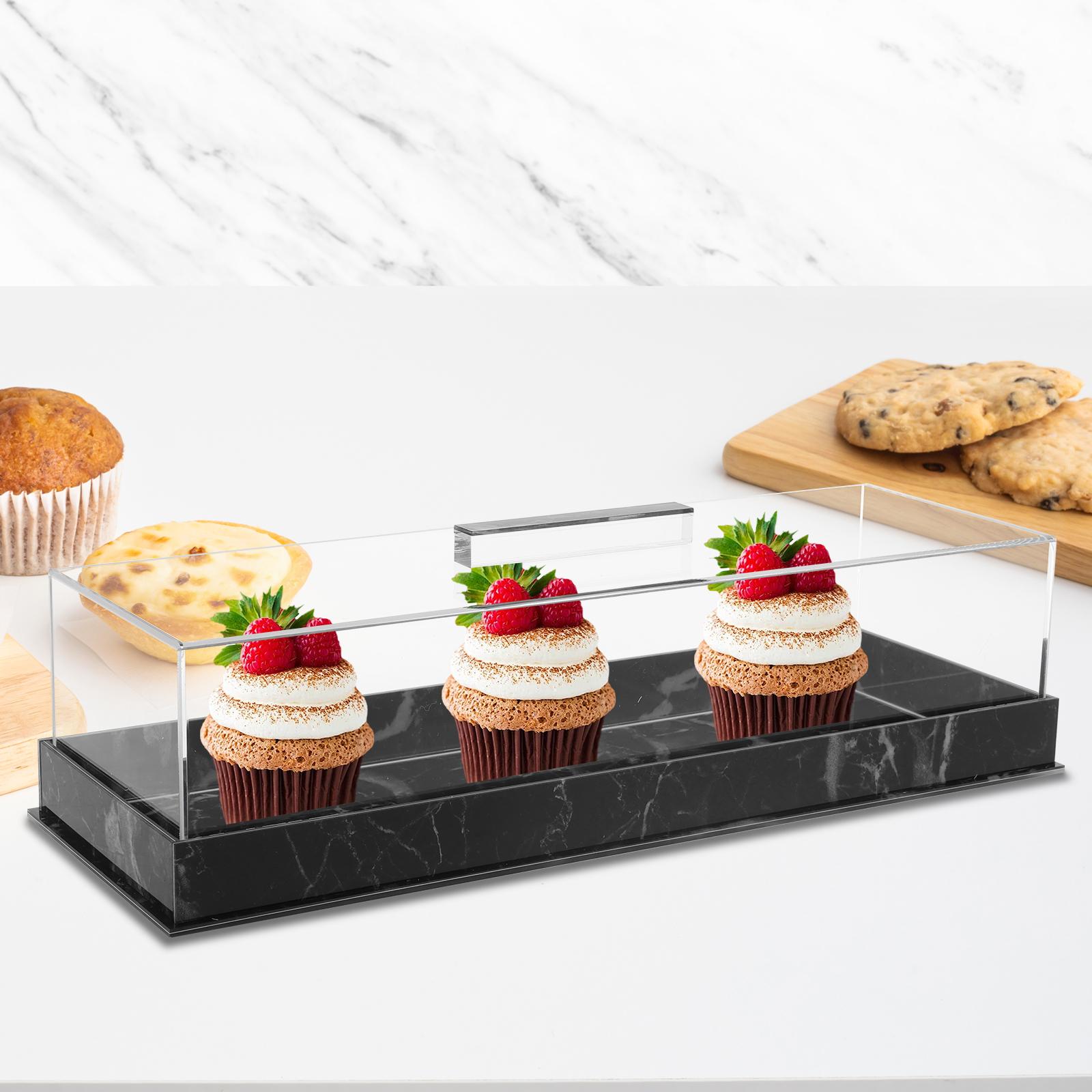 

Rectangular Cake Tray with Lid Acrylic Rectangle Cake Stand Clear Rectangle Cake Platter Marbleized Bakery Display Case Stand