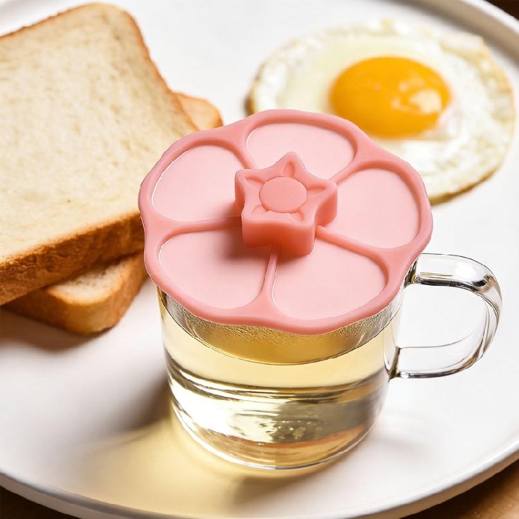 Flexible Silicone Mug Lid for Kitchen Offices Home Use Dust-proof Sun Flower Cups Cover For Indoor Outdoors