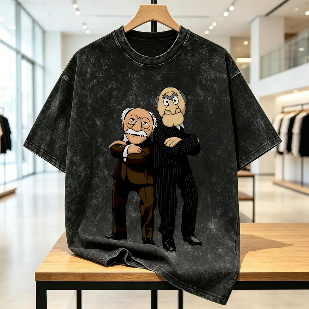 Statler and Waldorf T-Shirt for Men Casual Pure Cotton Tee Shirt Round Neck Short Sleeve T Shirts Plus Size Clothes