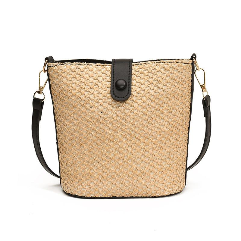Elegant Pvc Bucket Bag 2024 Trendy Woven Design National Style Crossbody
