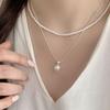 Exquisite Women's Imitation Pearl Pendant Necklace - Light Luxury Layered Clavicle Chain with Millet Beads