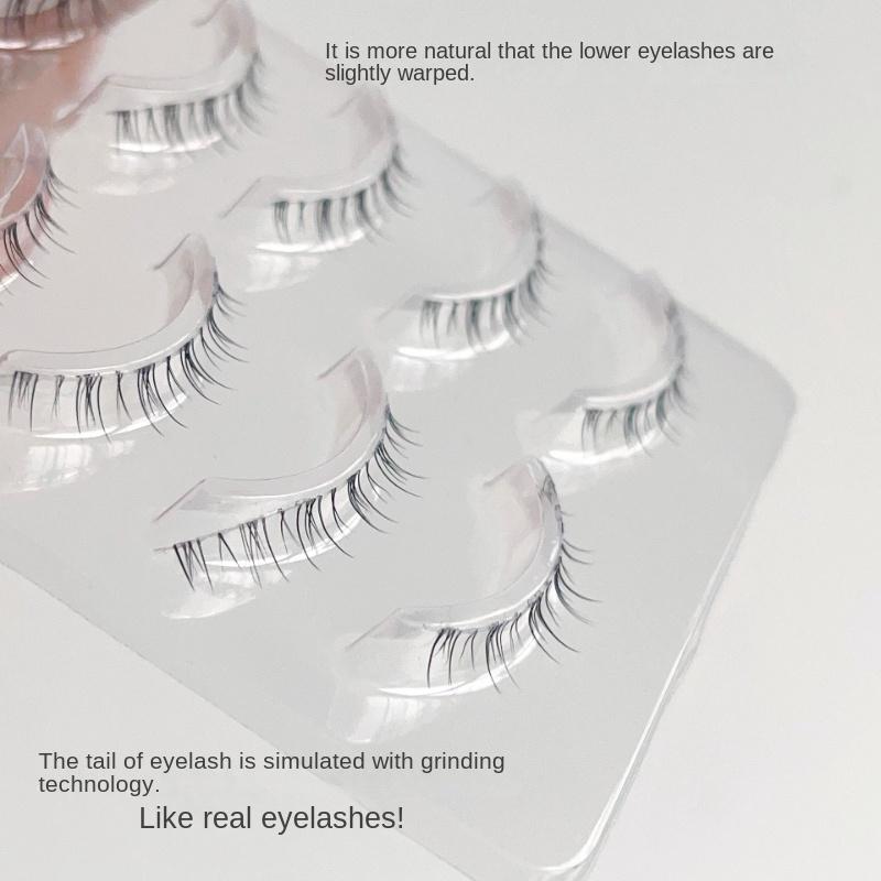 5 пар ресниц Натуральные нижние ресницы Накладные ресницы Ручная работа Прозрачная лента — фото 6