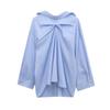 2024 Winter New Women's Fashion: European & American Style Pleated Back Loose Shirt