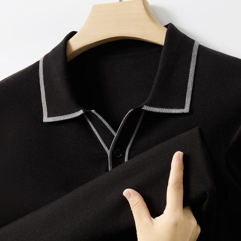 

Jinjie Men s Autumn/Winter Square Collar Knit Pullover L