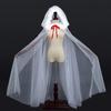 Mesh Hooded Cloak Robe Mrs Santa Clauses Costume Cape Halloween Christmas Costumes for Women Girls Wizard Robe Gifts