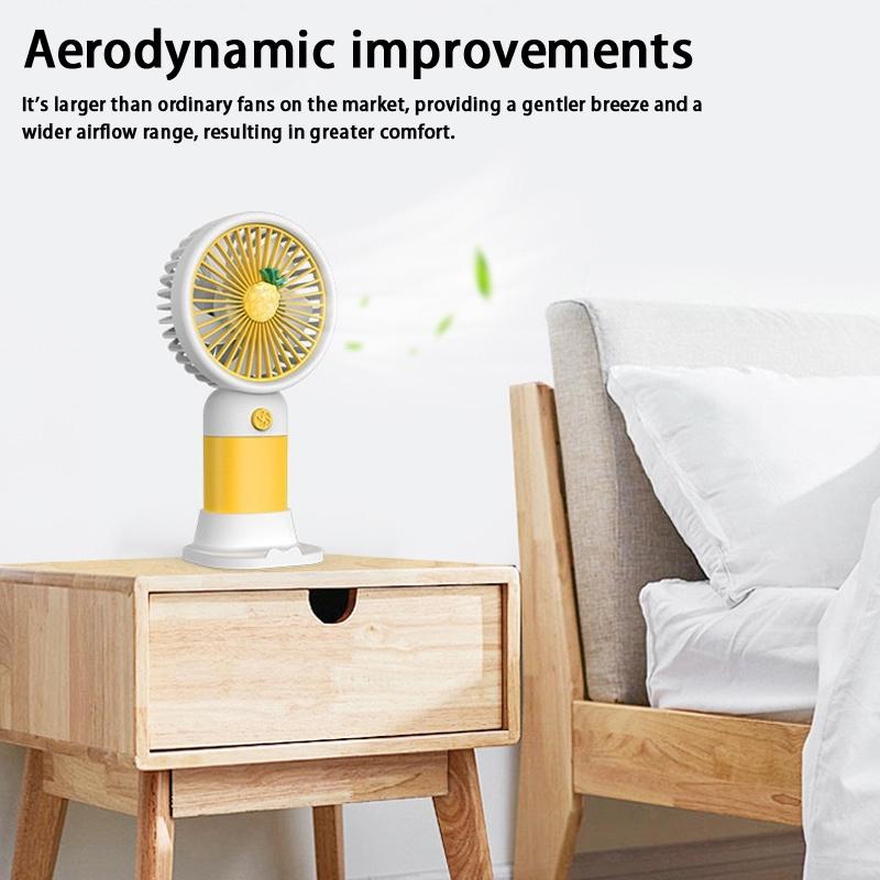 Usb Rechargeable Portable Handheld Fan – Cute Plastic Design, Dual Use (Handheld/Stand), Summer Cooling Fan For Kids & Adults
