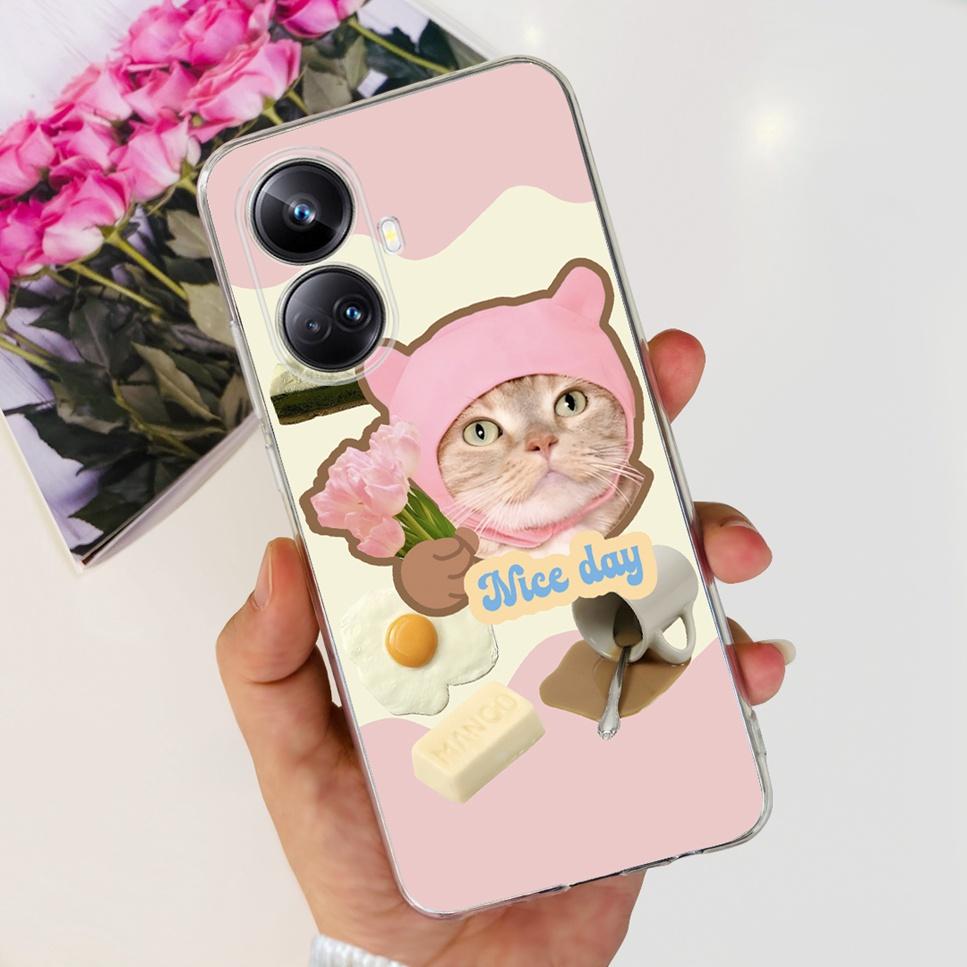 For Realme 10 Pro+ 6.7" RMX3687 Case Cute Cartoon Astronaut Cat Soft Silicon TPU Cover For Realme 10 Pro Plus Bumper Phone Case