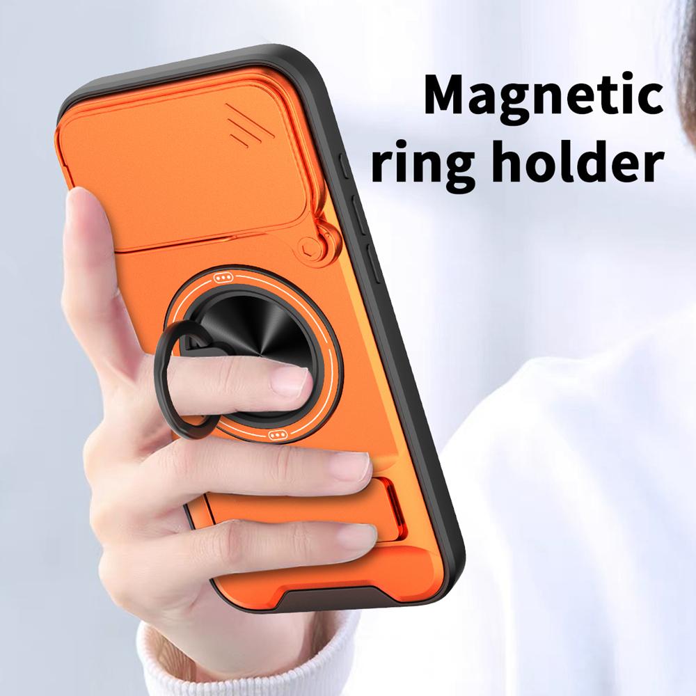 KEYSION Magnetic Phone Case for iPhone 17 Pro Max Slide Camera Protection Upright Kickstand Shockproof Cover for iPhone 17 Air