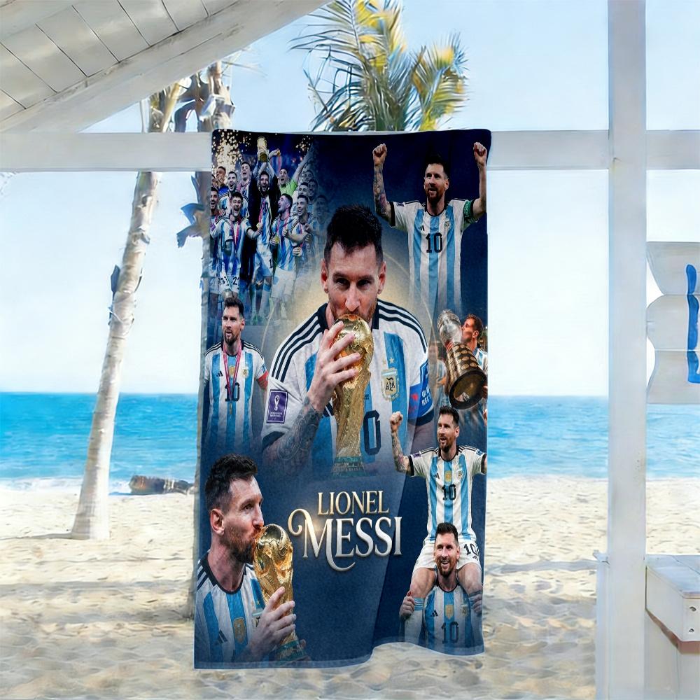 Messi World Cup Champion Customized Name Beach Towel Soft Durable Quickdry Portable For Swimmingbeachcamping Travel Beach Accessoriesgym