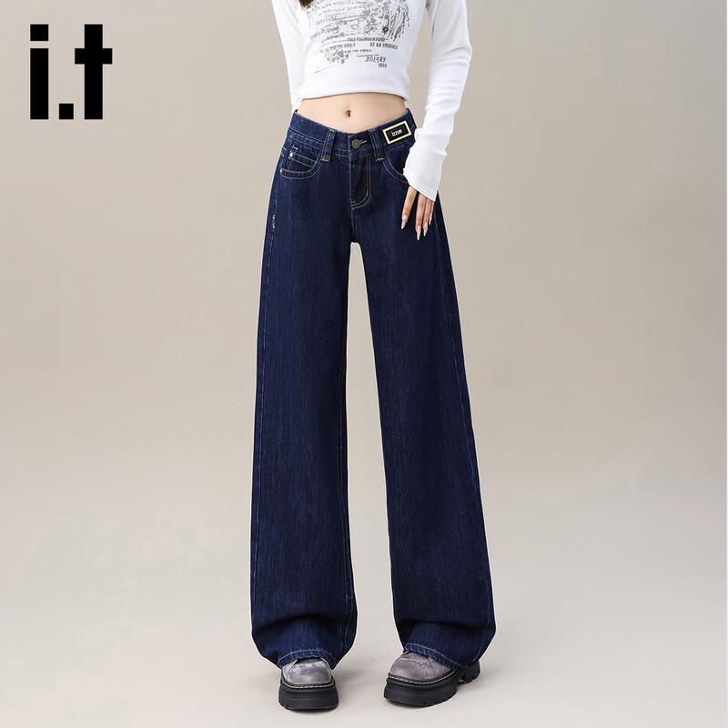 

Izzue Women s High-Waist Straight Wide-Leg Jeans M