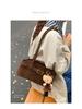 Women's Luxury Suede Shoulder Bag - Retro Matte Design, French-Inspired Baguette for Autumn/Winter