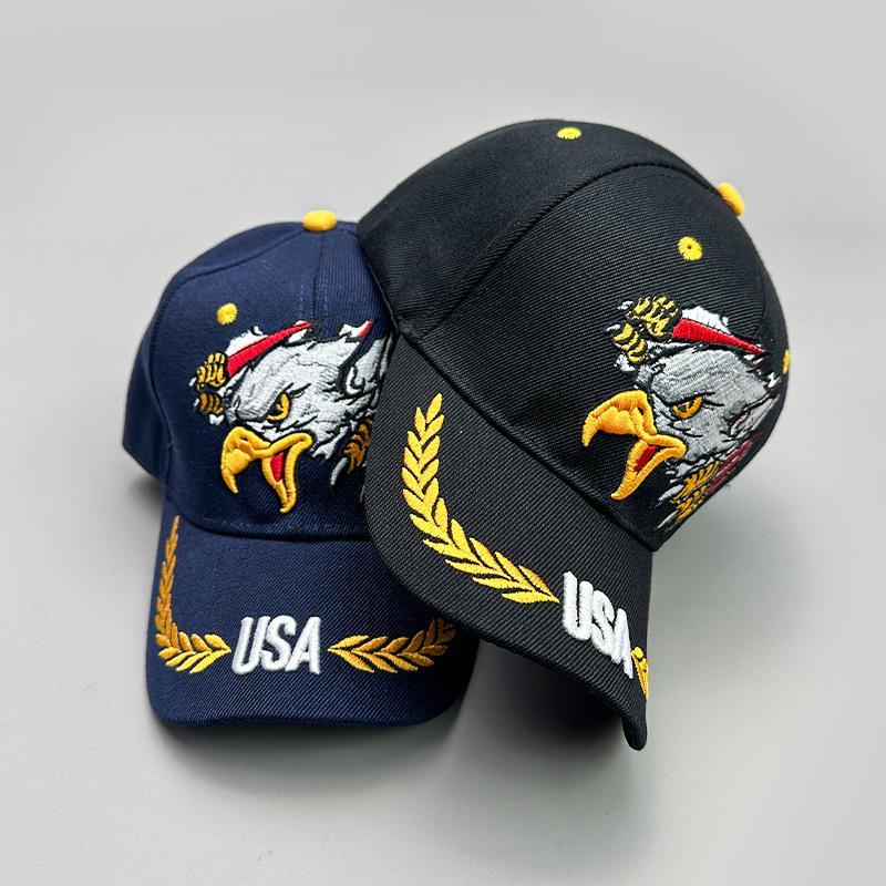 Eagle Wheat Usa Embroidered Baseball Cap Men'S And Women'S Casual Versatile Street Personality Spring And Summer Travel Shade