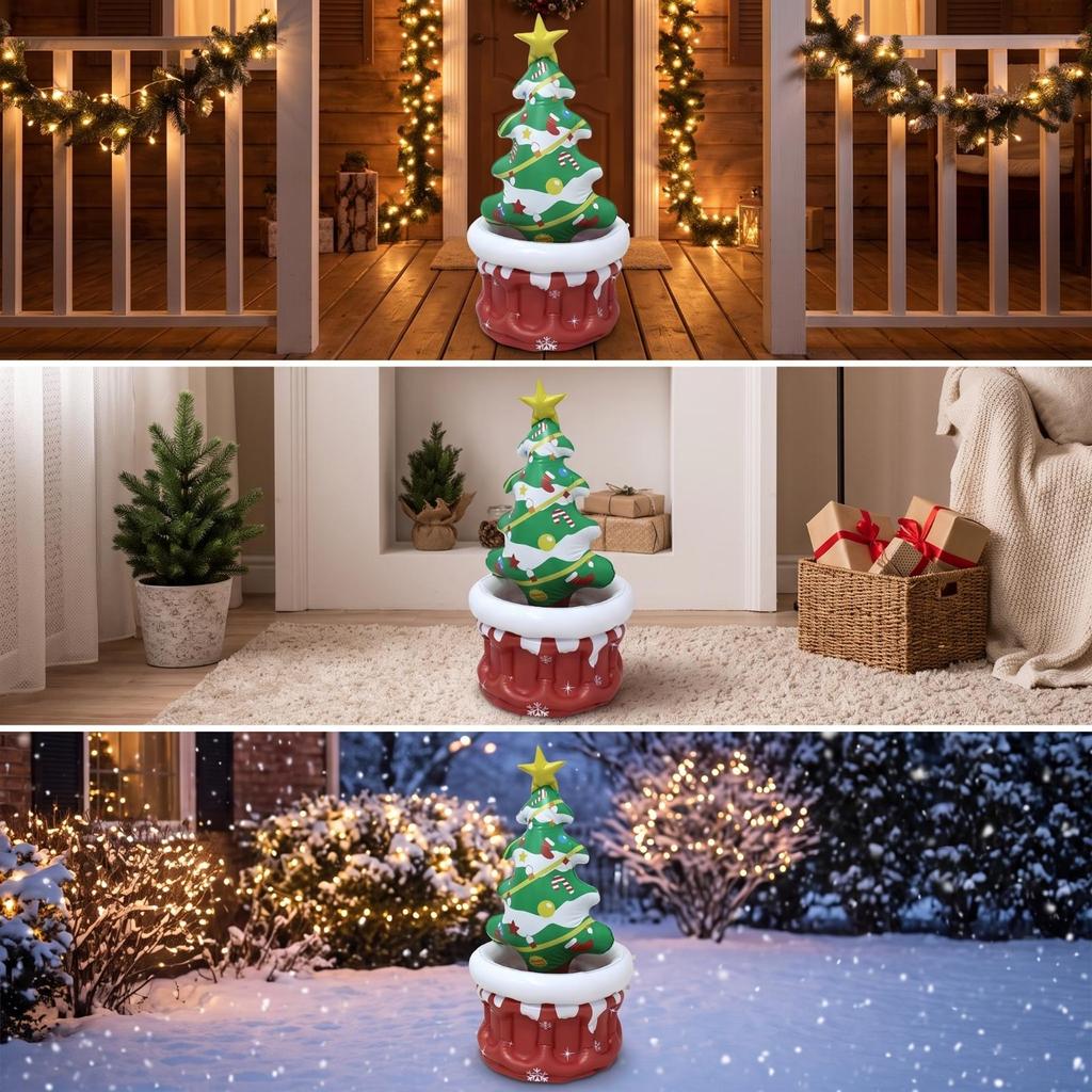 Inflatable Christmas Tree Cooler Decorative Ice Bin Compact