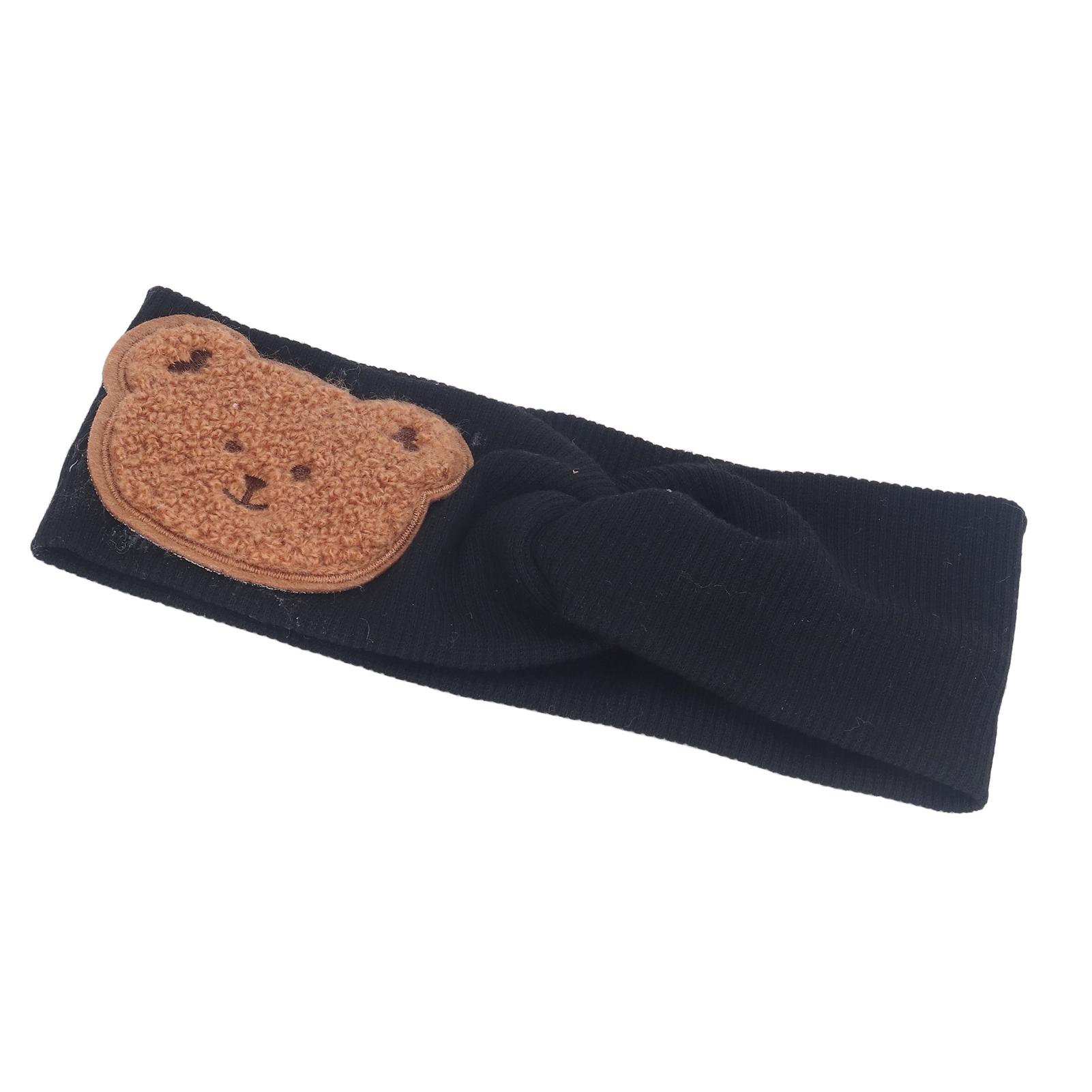 Baby Headbands Cute Cartoon Bear Hand Crafted Soft Stretchy Infant Cotton Headbands for 0‑8 Years Old