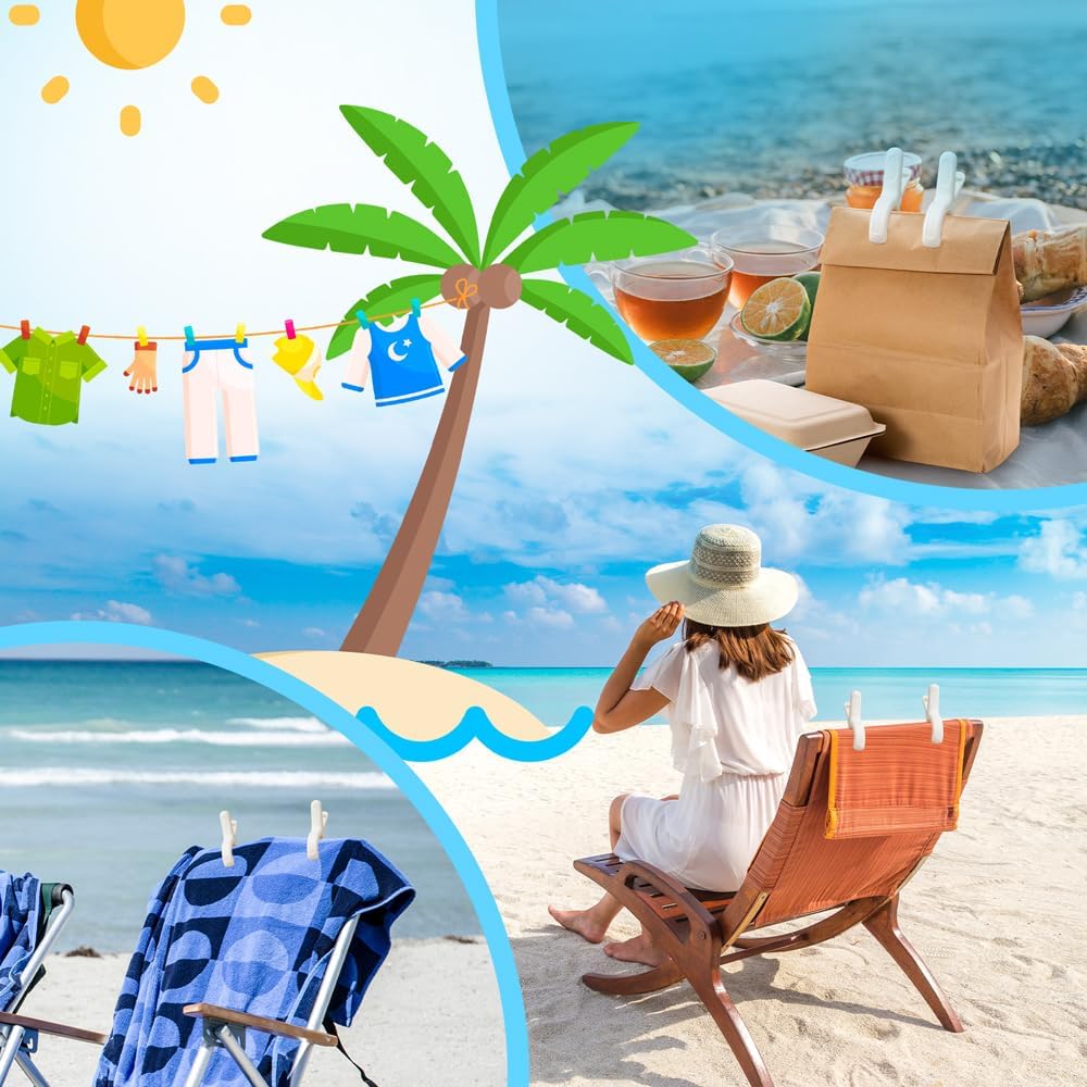 Beach Towel Clips for Chairs Cruise-Clothesp 12 pcs Heavy Duty Laundry Clamps Clothes Pegs Chair Clips Towel Holder Windproof Clothes P for Lounge