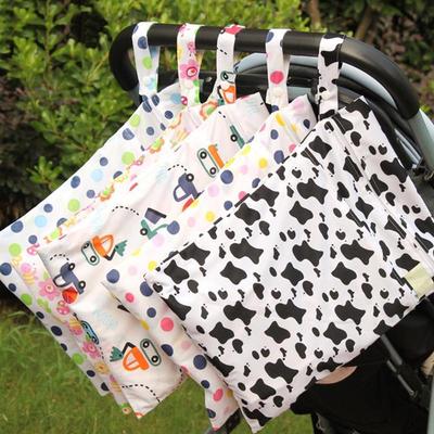 Mochila de Fraldas para Mamãe Reutilizável Impermeável de Tecido com Bolso Duplo e Alça Diape