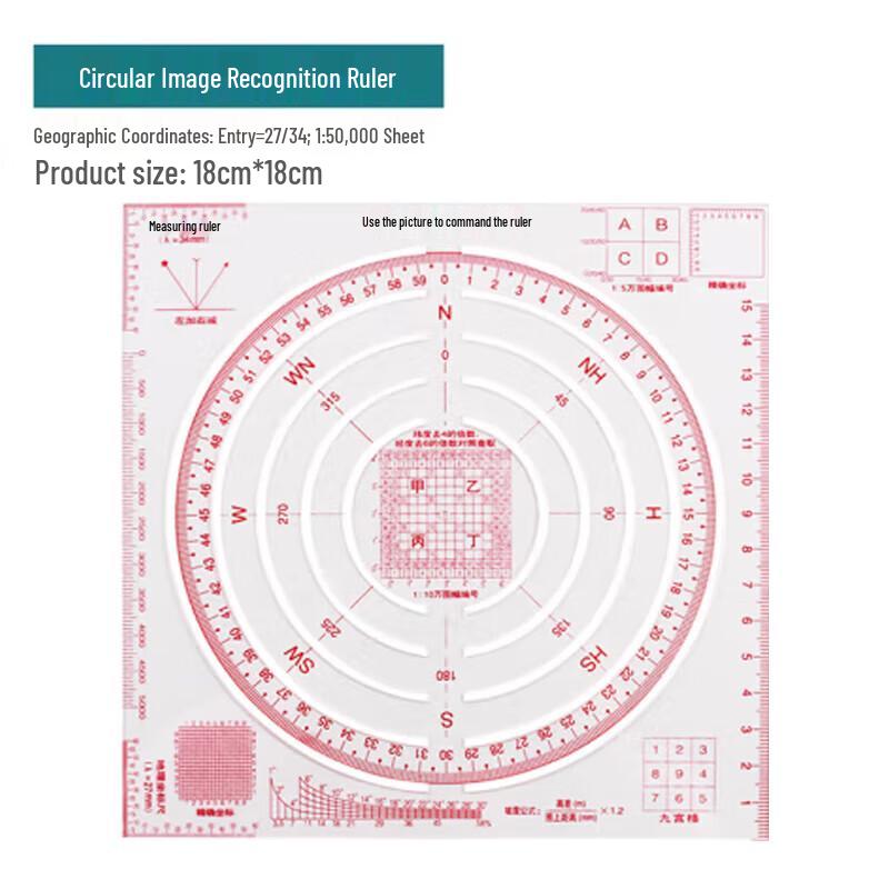 Jingwu Rong Round Map Reading & Plotting Ruler