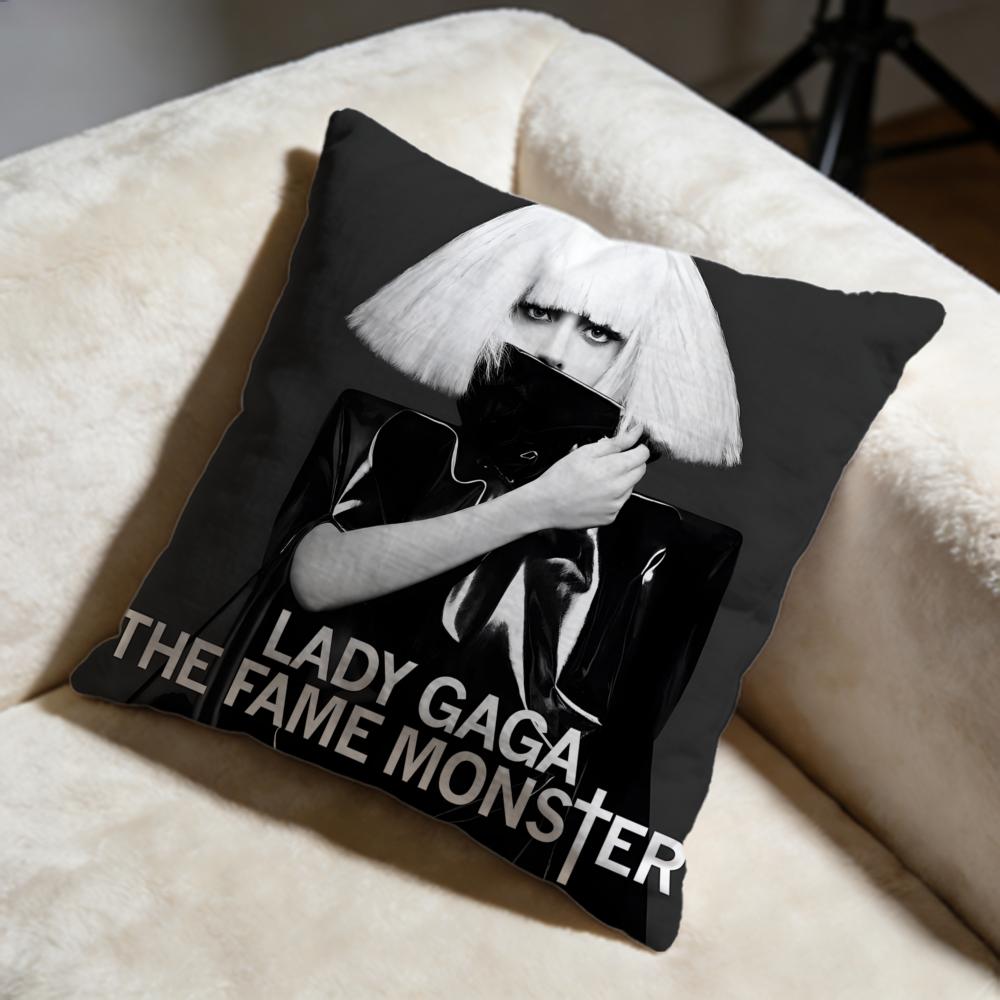Trendy LLady Gagaes Cushion Cover Soft Decorative Pillow Case Suitable for Bedroom Sofa Car Travel Use