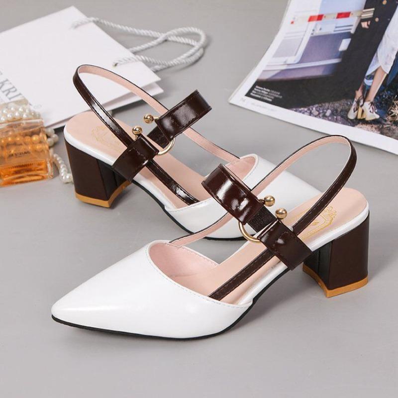 Fashion High Heels Sandals Women Pointed Toe Heeled Shoes Designer 2025 Trend New Summer Slippers Brand Party Woman Chunky Pumps Mujer