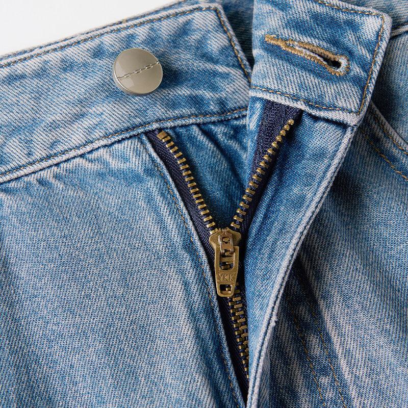Northern Deer Retro A-Line Denim Half Skirt for Women - 64% Lyocell, 36% Cotton, Spring/Summer Collection.