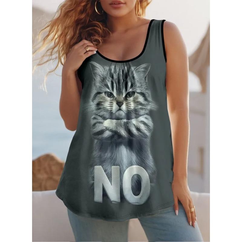 Women's Sleeveless Vest Creative Colorful Pattern Printing Comfortable Soft Fashionable Versatile Summer Oversized Vest