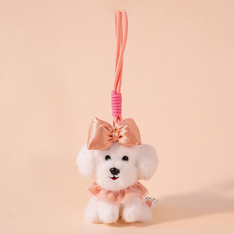 Cute cute pet teddy doll plush toy schoolbag small pendant keychain doll doll bag pendant